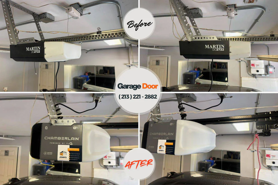 Before and after: garage door repair Baxter Springs, KS